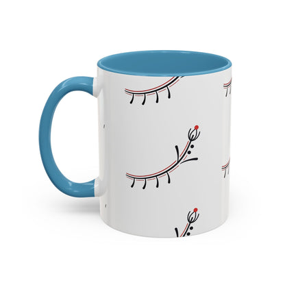 Floral Eyelash Accent Coffee Mug – Minimal Pink & Black Pattern (11/15 oz)