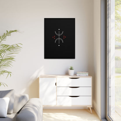Minimalist Crescent Moon Wall Art — Matte Framed Canvas