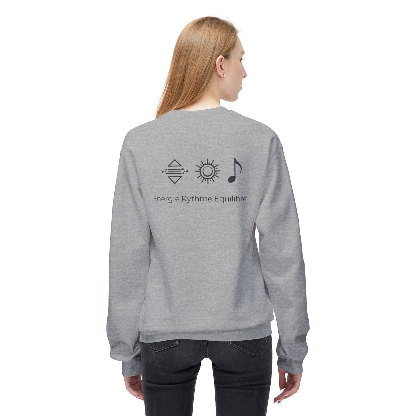 Sweat-shirt col rond Sunrise Balance — « Énergie Rythme Équilibre »