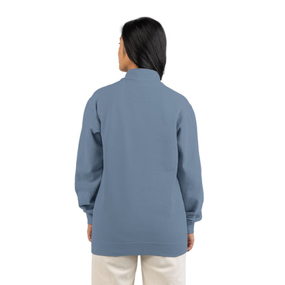 Minimal Geometric Logo Quarter-Zip Sweatshirt