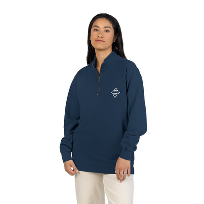 Minimal Geometric Logo Quarter-Zip Sweatshirt