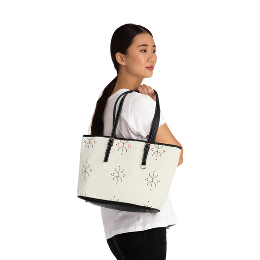 Sac bandoulière minimaliste géométrique en cuir PU — Cabas crème