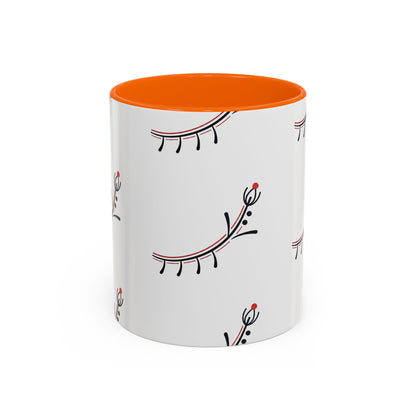 Floral Eyelash Accent Coffee Mug – Minimal Pink & Black Pattern (11/15 oz)