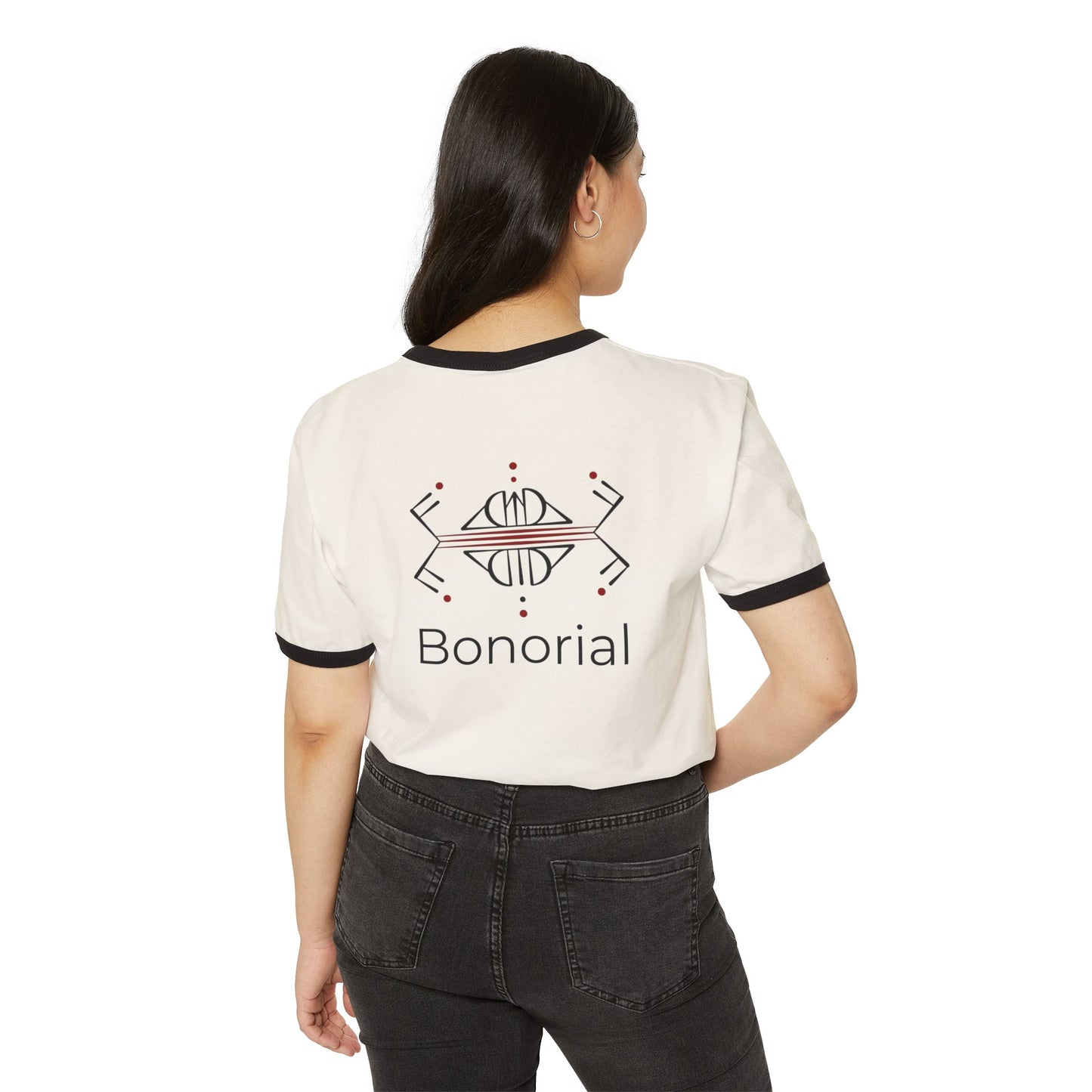 Bonorial Geometric Logo Ringer T-Shirt