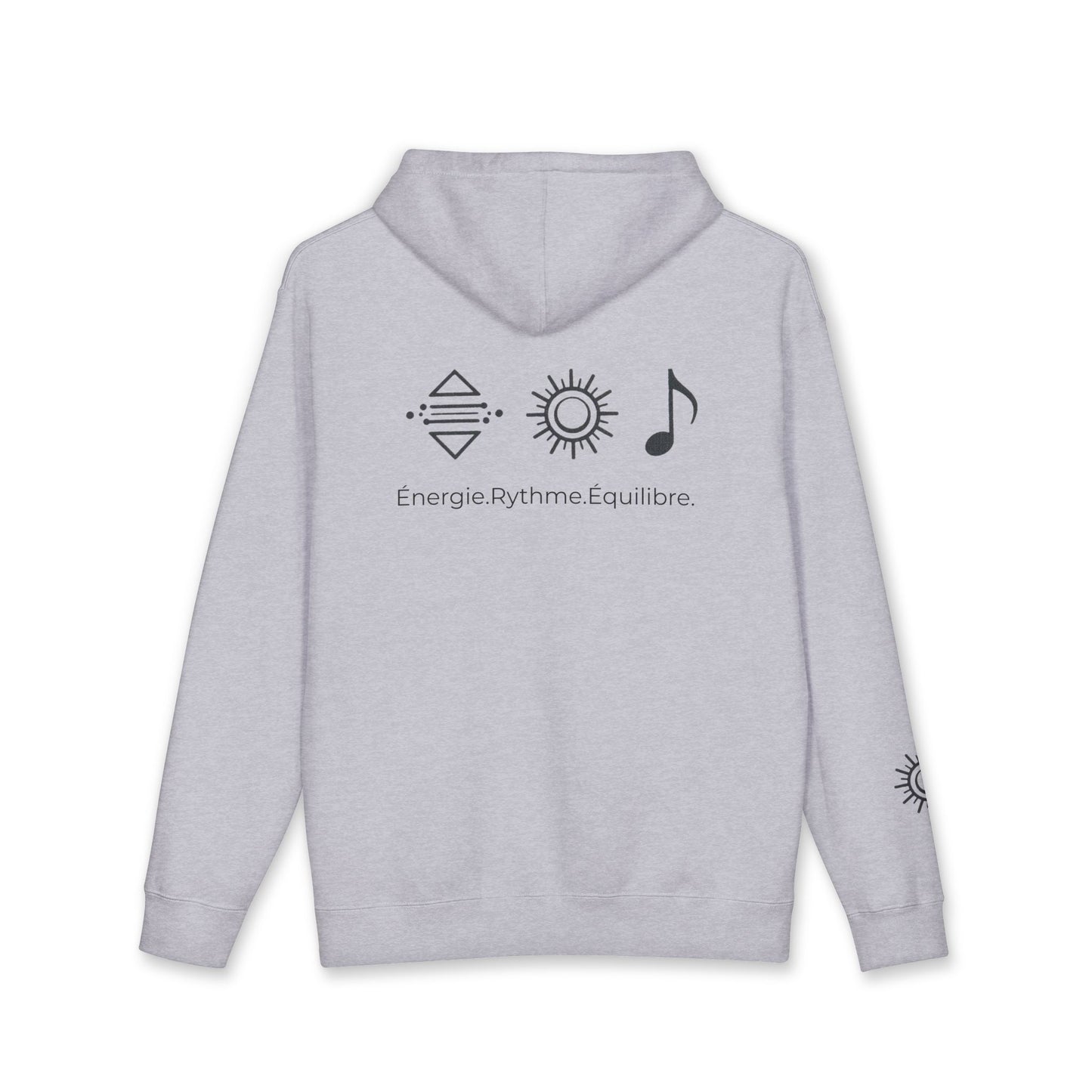 Hoodie — Hoodie avec symbole Bonorial et imprimé au dos « Énergie Rythme Équilibre »