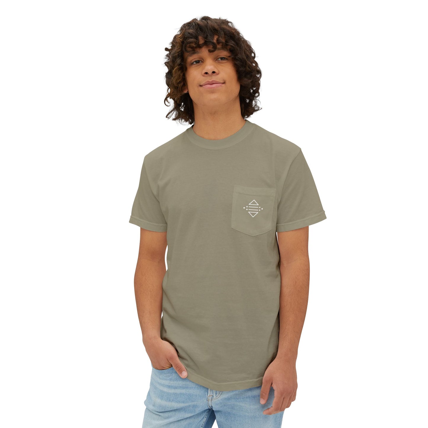 T-shirt à poche Bonorial — t-shirt teint en pièce à logo minimal