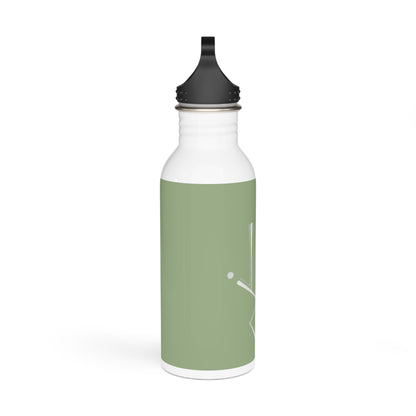 Green Minimalist Geometric Stainless Steel Water Bottle