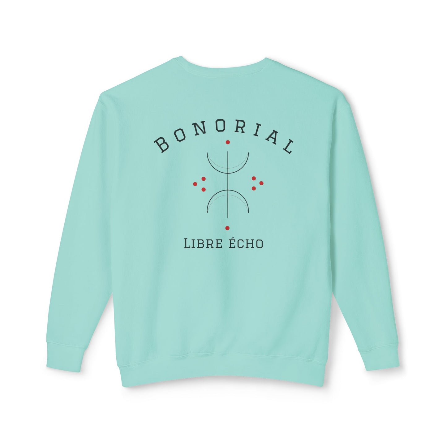 Bonorial Libre Echo Crewneck Sweatshirt — Minimal Geometric Back Graphic