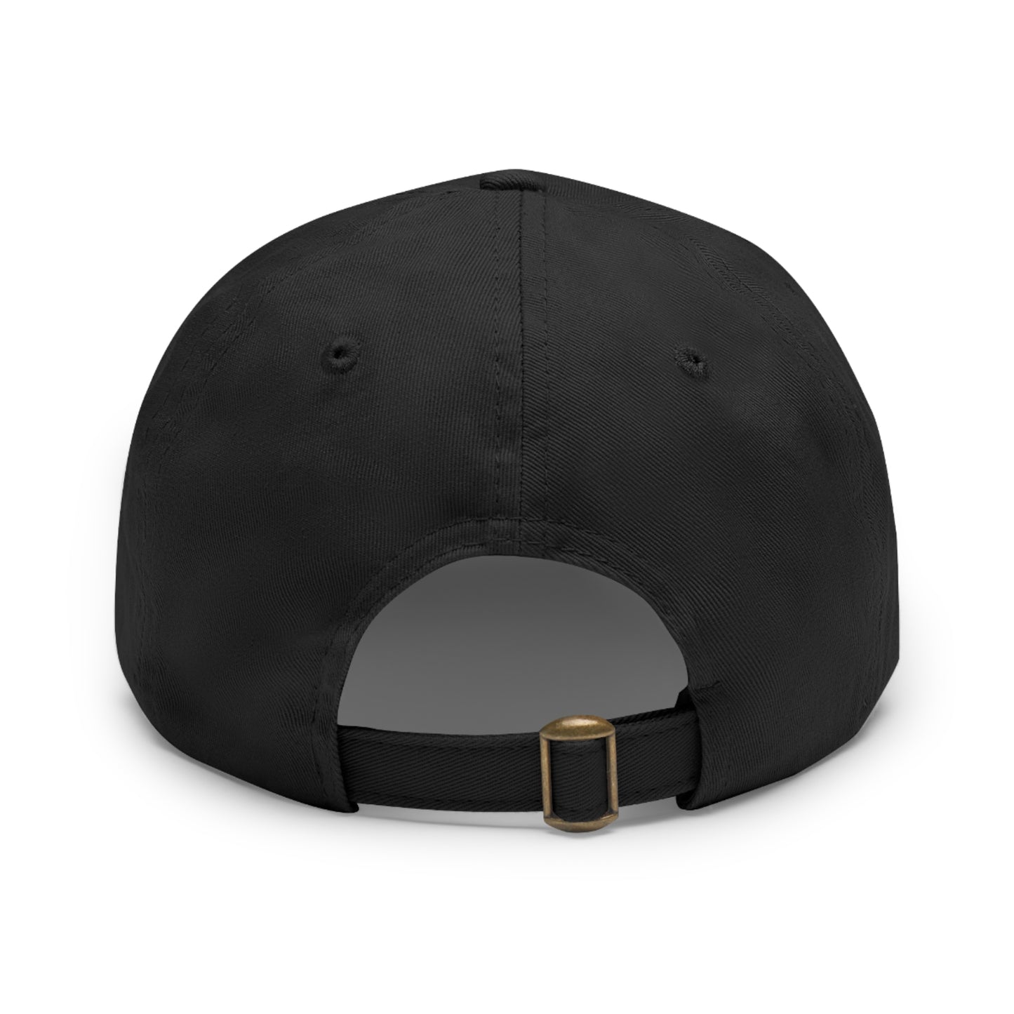 Minimalist Geometric Leather Patch Dad Hat — Modern Arrow Emblem