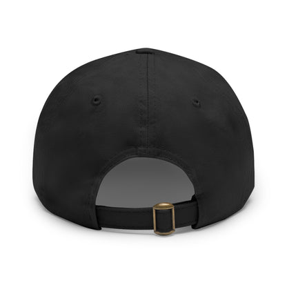 Minimalist Geometric Leather Patch Dad Hat — Modern Arrow Emblem