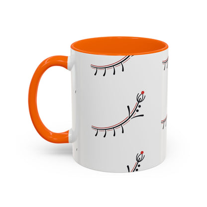 Floral Eyelash Accent Coffee Mug – Minimal Pink & Black Pattern (11/15 oz)