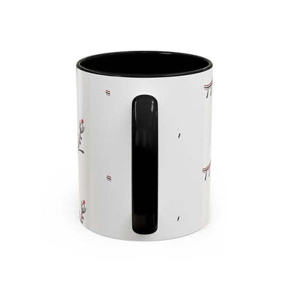 Floral Eyelash Accent Coffee Mug – Minimal Pink & Black Pattern (11/15 oz)