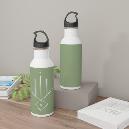 Green Minimalist Geometric Stainless Steel Water Bottle