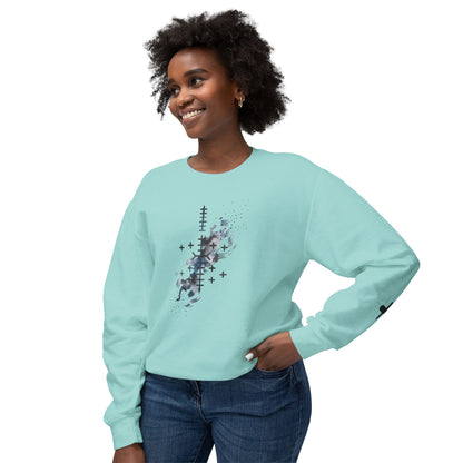 Sweat-shirt à col rond à motif floral abstrait Bonorial