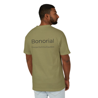 T-shirt en coton à logo Bonorial minimaliste — Soleil, rythme et équilibre