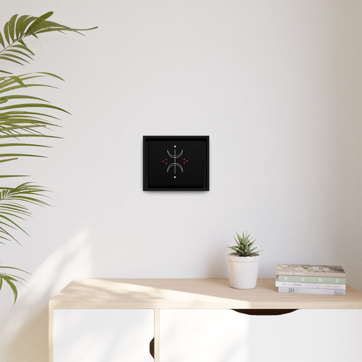 Minimalist Crescent Moon Wall Art — Matte Framed Canvas