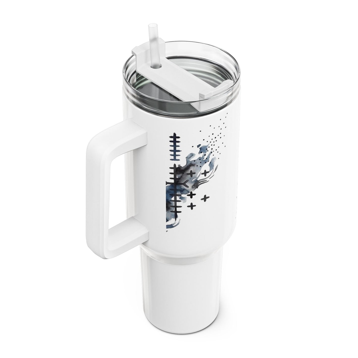 Gobelet de voyage 40 oz « Horse Splash » — Tasse de voyage abstraite avec cheval au galop