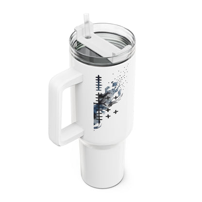 Gobelet de voyage 40 oz « Horse Splash » — Tasse de voyage abstraite avec cheval au galop