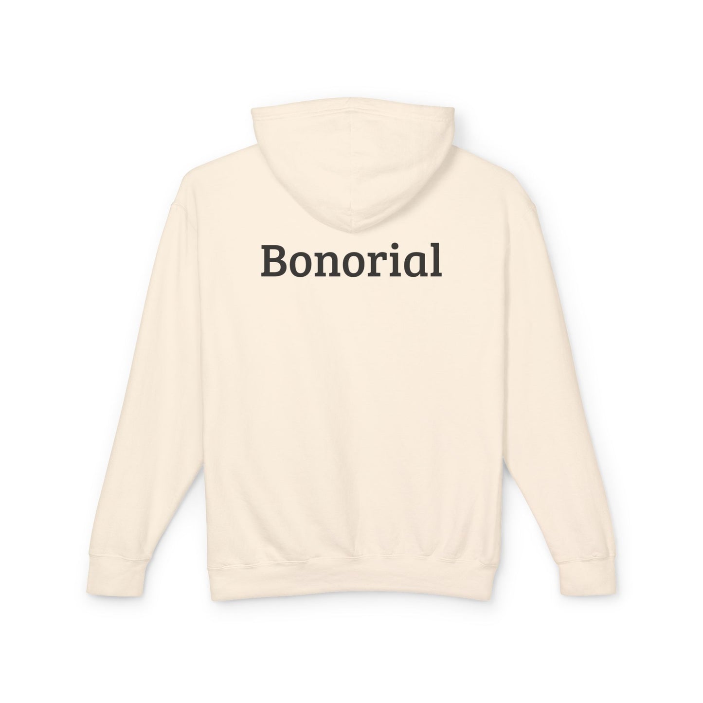 Bonorial Minimalist Logo Hoodie — Lightweight Cream Hooded Sweatshirt