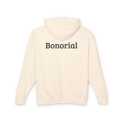 Bonorial Minimalist Logo Hoodie — Lightweight Cream Hooded Sweatshirt