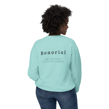 Sweat-shirt à col rond à motif floral abstrait Bonorial