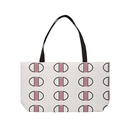 Sac cabas week-end à rayures monogrammées — Motif la lune
