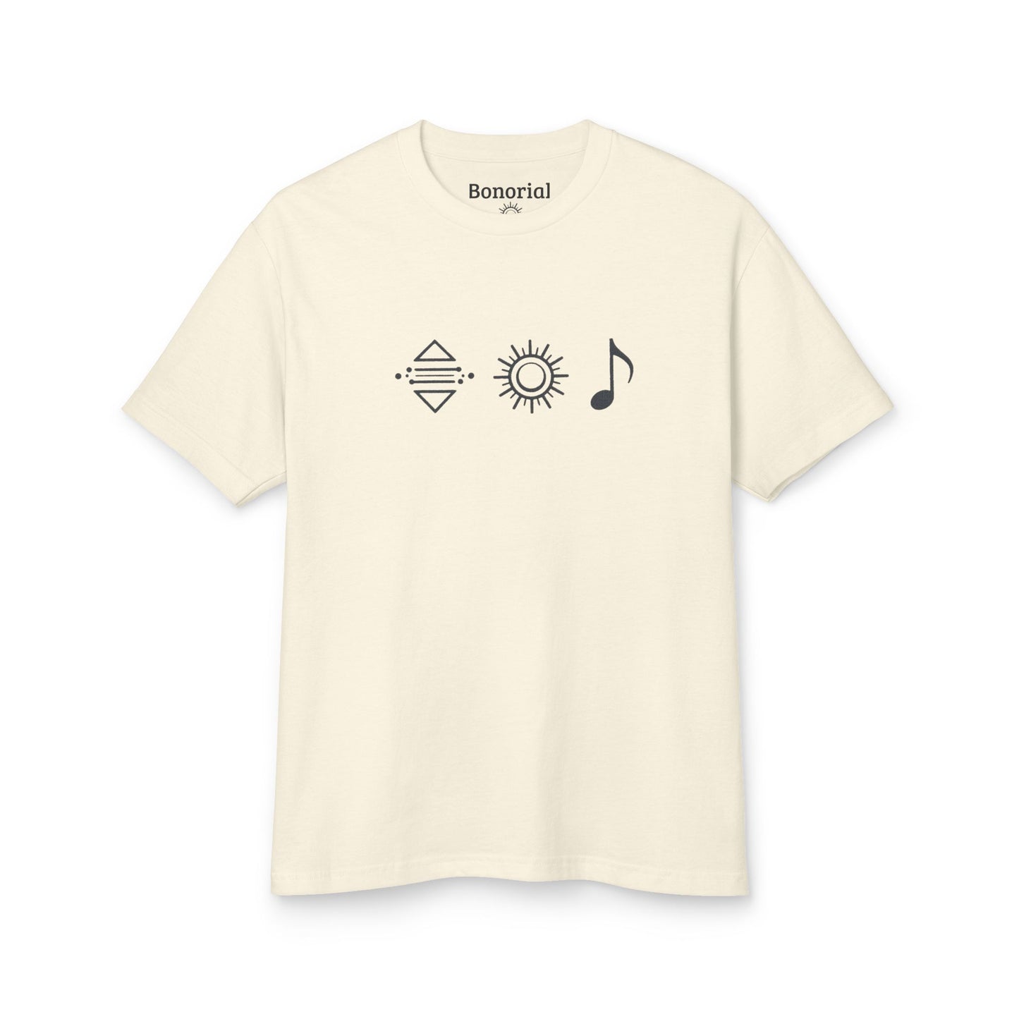 T-shirt en coton à logo Bonorial minimaliste — Soleil, rythme et équilibre