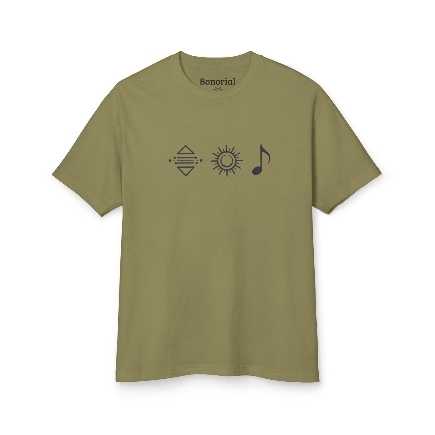 T-shirt en coton à logo Bonorial minimaliste — Soleil, rythme et équilibre