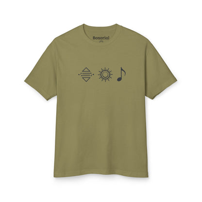 T-shirt en coton à logo Bonorial minimaliste — Soleil, rythme et équilibre