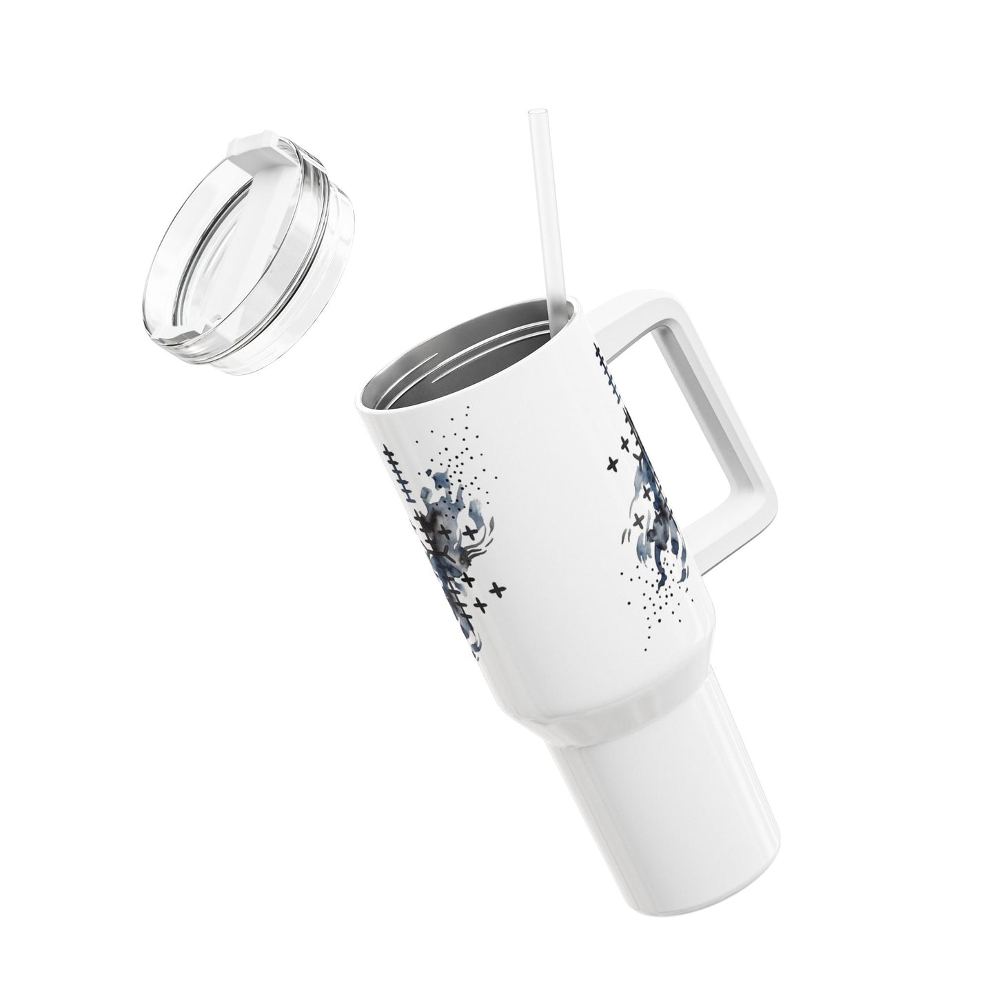 Gobelet de voyage 40 oz « Horse Splash » — Tasse de voyage abstraite avec cheval au galop