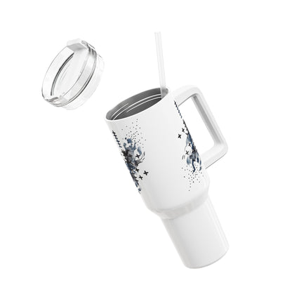 Gobelet de voyage 40 oz « Horse Splash » — Tasse de voyage abstraite avec cheval au galop