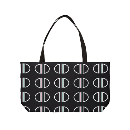 Weekender Tote Bag — Minimalist Monogram Circle Pattern Travel Tote