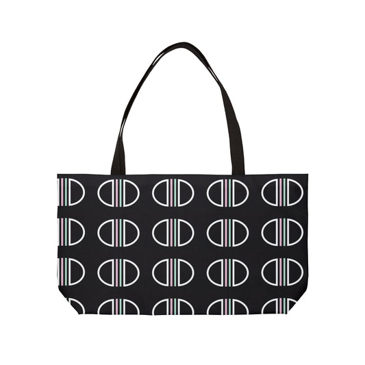 Weekender Tote Bag — Minimalist Monogram Circle Pattern Travel Tote