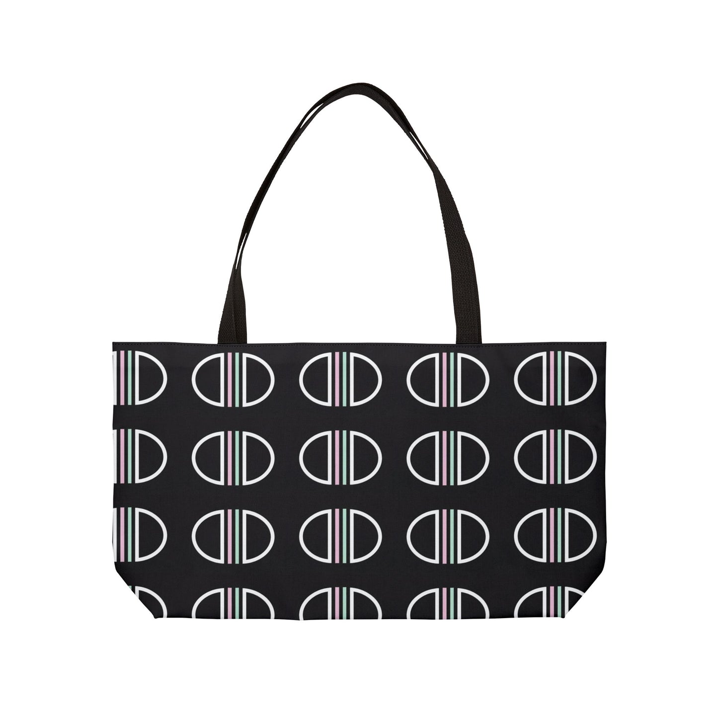 Sac cabas week-end à rayures monogrammées — Motif la lune