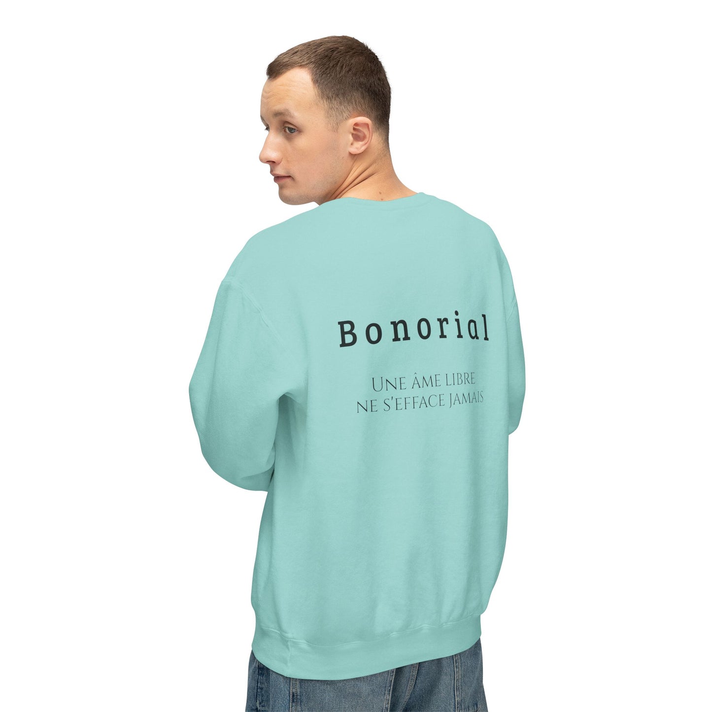 Sweat-shirt à col rond à motif floral abstrait Bonorial