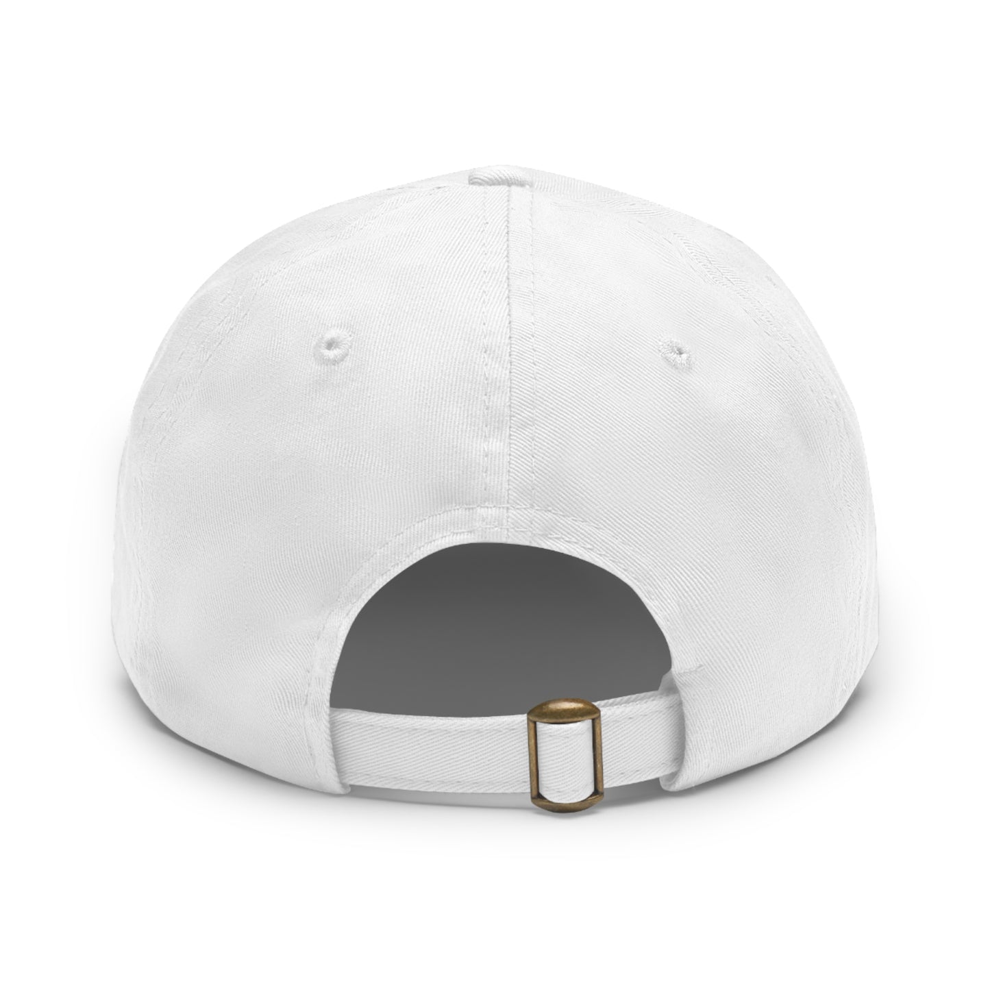 Minimalist Geometric Leather Patch Dad Hat — Modern Arrow Emblem