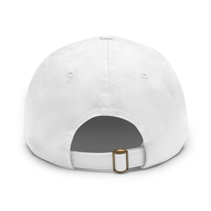 Minimalist Geometric Leather Patch Dad Hat — Modern Arrow Emblem