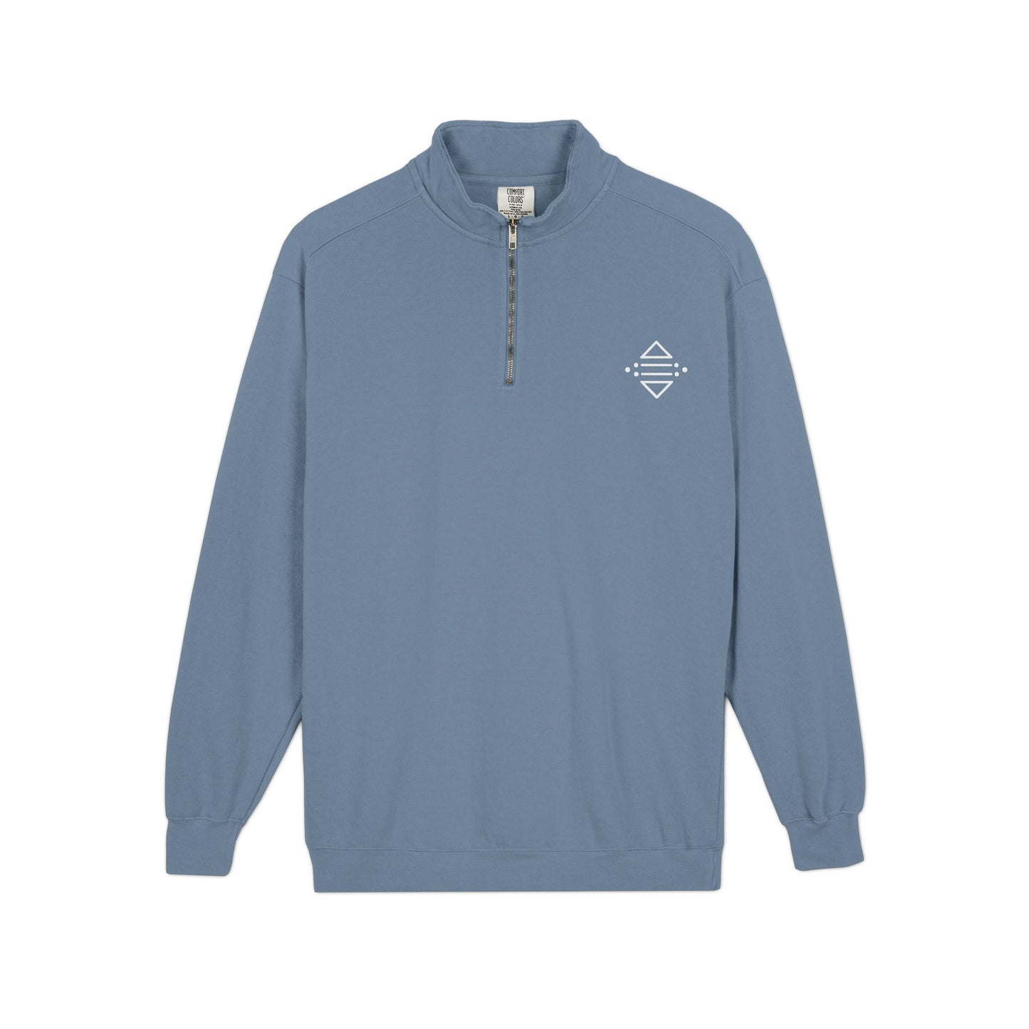 Minimal Geometric Logo Quarter-Zip Sweatshirt