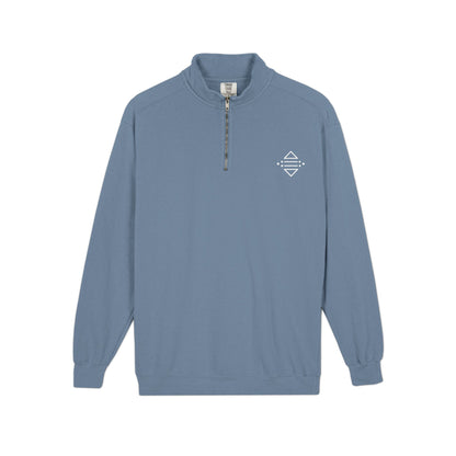Minimal Geometric Logo Quarter-Zip Sweatshirt