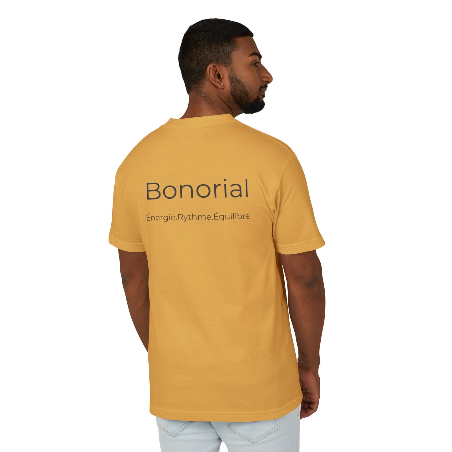 T-shirt en coton à logo Bonorial minimaliste — Soleil, rythme et équilibre