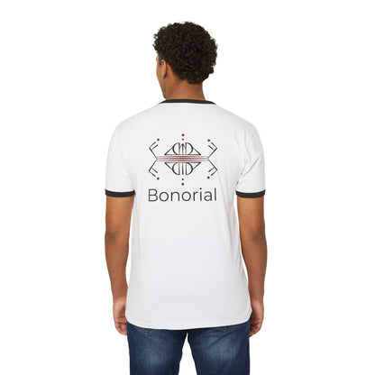 Bonorial Geometric Logo Ringer T-Shirt