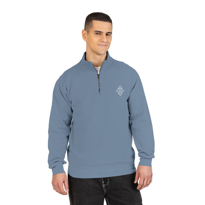 Minimal Geometric Logo Quarter-Zip Sweatshirt