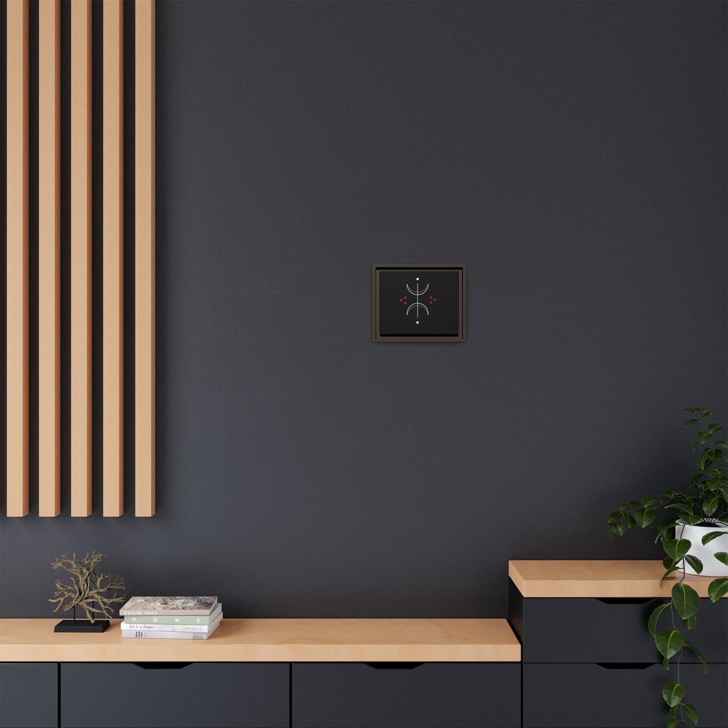 Minimalist Crescent Moon Wall Art — Matte Framed Canvas