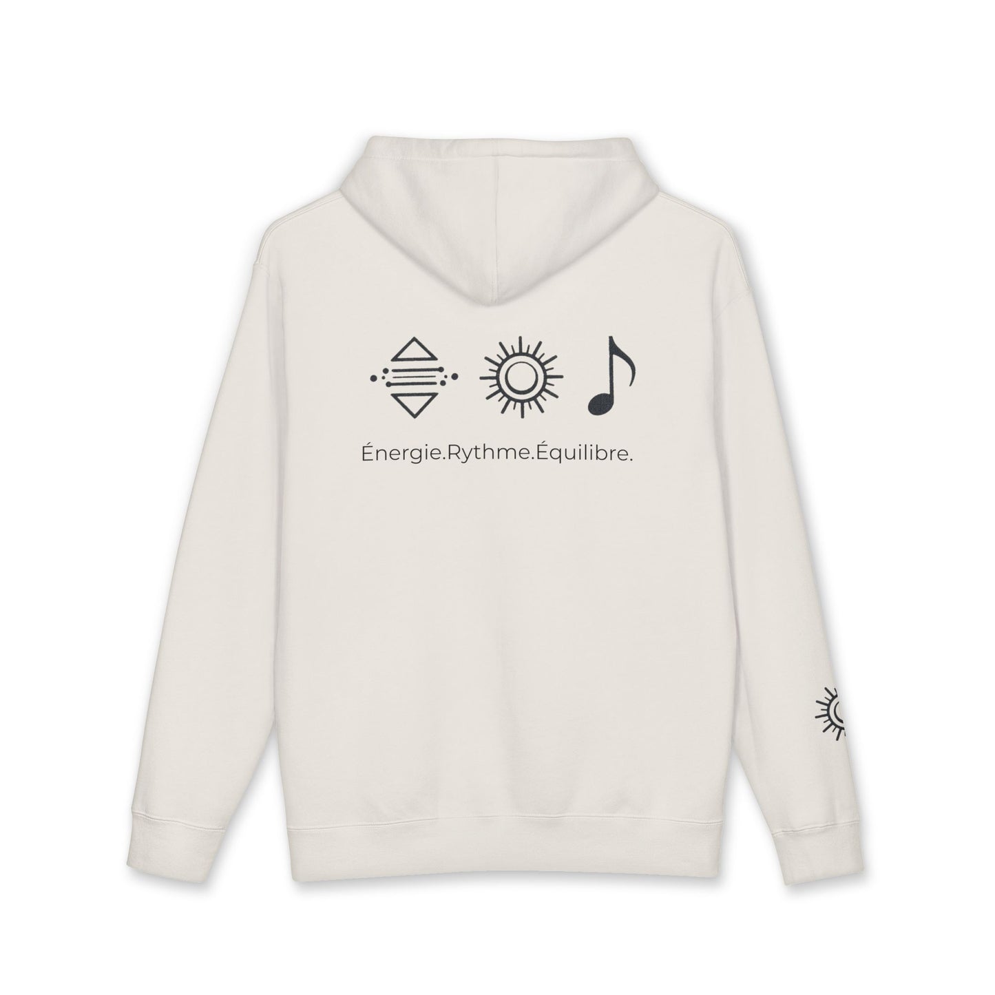 Hoodie — Hoodie avec symbole Bonorial et imprimé au dos « Énergie Rythme Équilibre »