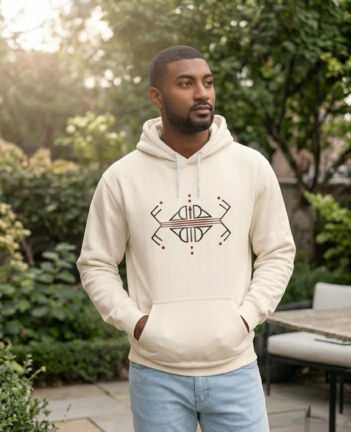 Bonorial Minimalist Logo Hoodie — Lightweight Cream Hooded Sweatshirt