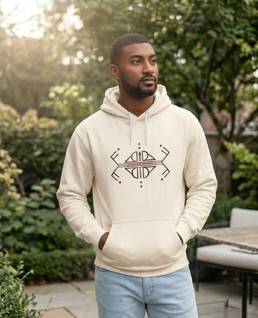 Bonorial Minimalist Logo Hoodie — Lightweight Cream Hooded Sweatshirt