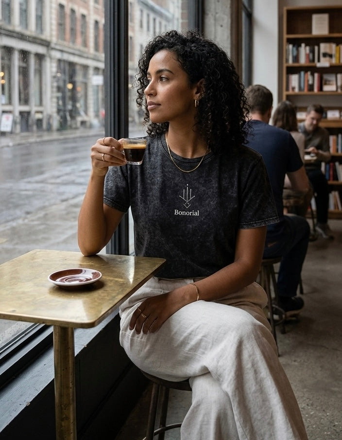Mineral Wash T‑Shirt — Minimalist Sacred Geometry Graphic
