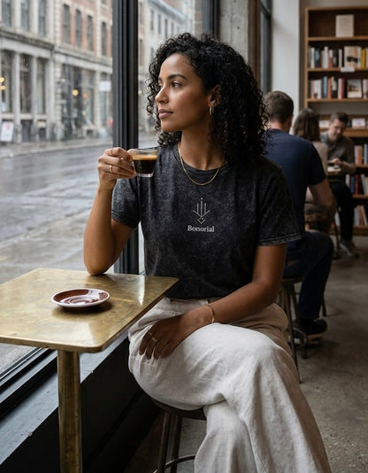Mineral Wash T‑Shirt — Minimalist Sacred Geometry Graphic