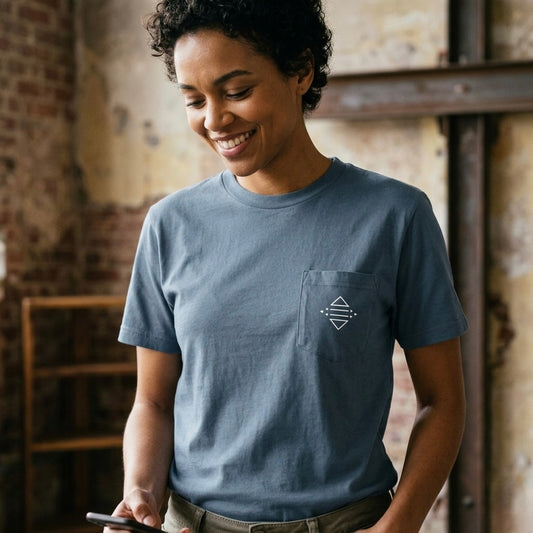 T-shirt à poche Bonorial — t-shirt teint en pièce à logo minimal