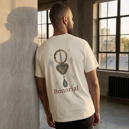 Bonorial Boho t-shirt graphique coupe boxy — haut court décontracté pour femme